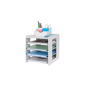 BlayaAdd Bac &agrave; courrier - Organiseur de Bureau - Porte-Documents A4 - pour la Maison, Le Bureau, l'&eacute;cole (5 Niveaux)