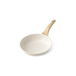 YASHE Poêle anti-adhésive de 20 cm, avec revêtement en granit pour œufs, crêpes et bacon, compatible avec induction, facile à nettoyer, sans PFOA avec manche anti-calorique