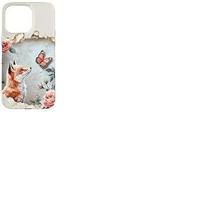Renard Fleurs For&ecirc;t Animal Mignon Renard Coque pour iPhone 15 Pro Max