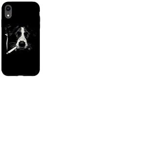 Cool Border Collie fumant Un Chien Cigarette Coque pour iPhone XR