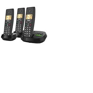 Gigaset Pure 220A Trio - 3 Téléphones DECT sans Fil avec répondeur - Blocage d’Appel et Fonction Mains Libres - Répertoire 80 Contacts, Noir Anthracite [Compatibilité avec DE, IT, FR, NL, Che, AUT]