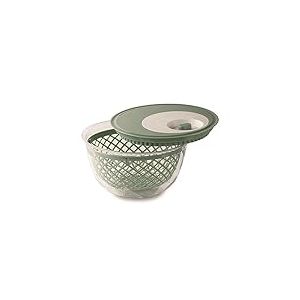 Snips, Spin & Serve, Essoreuse à Salade Spinner, Essoreuse à Salade Manuelle de 4 litres, Couleur Verte, Made in Italy
