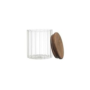 Cook Concept, KA0377, Bocal de Conservation en Verre Transparent avec Couvercle en Acacia, Design Moderne et Pratique, idéal pour Aliments et Objets Divers, 50 cl, Naturel