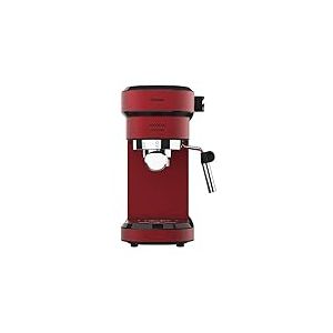 Cecotec Machine à café Express Cafelizzia 790 Steel Pro. Acier Inox, Système Thermoblock, 20Bars, Mode Auto pour 1 et 2 Café(s), Buse vapeur Orientable, Conduit d’eau pour Infusions, Manomètre, 1350W. (Rouge, Sans manomètre)