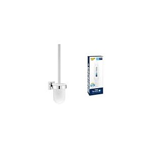 Lot de GROHE Start Cube Porte-Balai de WC (Montage Mural, Fixations Cachées, Platine de Fixation Incluse), Chromé, 40977000 + GROHE Kit colle Quickglue A1, 41127000
