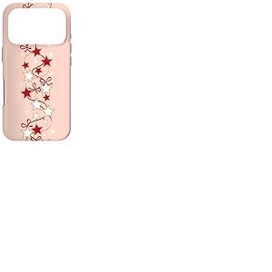 Guirlande Verticale &eacute;toile de No&euml;l sur Rose Pastel Doux Coque pour iPhone 17 Pro