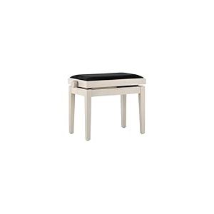 GEWA Banc de Piano Deluxe Bouleau Blanc Mat (r&eacute;glage en Hauteur Facile de 48 &agrave; 57 cm, en Bois Massif de qualit&eacute;, Durable et Robuste, Surface d'assise de 52 x 30 cm, rev&ecirc;tement en Velours)