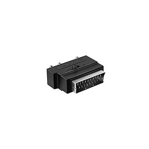Ekon Adaptateur péritel RCA, Prise S-VHS, Bouton Interrupteur in/Out, pour TV, Smart TV, DVD, Blue-Ray, VHS, décodeur, numérique terrestre