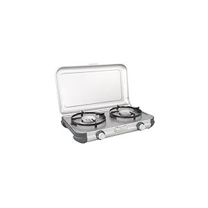 Campingaz Camping Kitchen 2 CV, réchaud portable à deux brûleurs, réchaud d’extérieur à gaz, cartouche CV470 Plus vendue séparément, Blanc