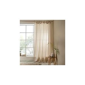 Pineapple Elephant Zanzibar Voilage &agrave; Rayures tiss&eacute;es Naturel 140 x 229 cm