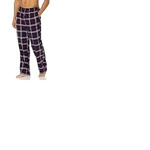 Amazon Essentials Pantalon de Pyjama Respirant en Flanelle (Disponible en Grandes Tailles et Grandes Longueurs) Homme, Bleu Marine Rouge Écossais, XS