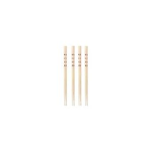 Ken Hom KH512 Set de Baguettes Bambou, 26cm, Excellence, Lot de 4 paires de baguettes en bambou réutilisables, Ne passe pas au lave-vaisselle, Garantie de 2 ans