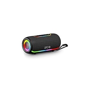 SPC Orbital Storm – Enceinte Bluetooth puissante 60W Portable avec lumière LED 360° | Jusqu’à 20h d’autonomie | Étanche IPX6 | True Wireless | USB, microSD, Jack 3,5mm | Enceinte avec Sangle