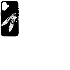 Boho Plume Dreamcatcher Design Tribal Feather Line Art Coque pour iPhone 16