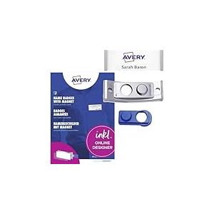 Badges nominatifs magn&eacute;tiques polar&reg; 35, Porte Badge Aimant&eacute;, 20 unit&eacute;s &agrave; imprimer soi-m&ecirc;me, feuilles bristol + CD inclus