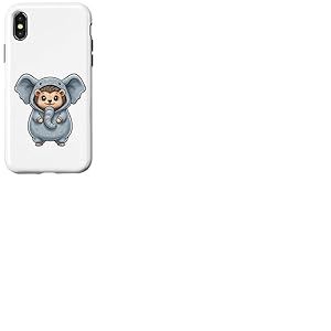 Costume de h&eacute;risson Mignon habill&eacute; en &eacute;l&eacute;phant Coque pour iPhone X/XS