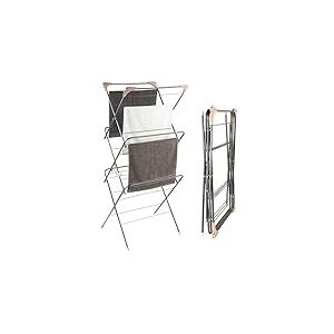 Beldray LA072498GRYEU Elegant Séchoir à Linge à Trois Niveaux, Etendoir à Linge Pliable avec 4 Crochets Latérales pour Cintres, Espace de Séchage de 15 Mètres, Design Peu Encombrante, Gris Graphite