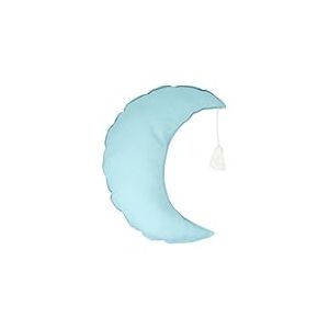 Declea Coussin d&eacute;coratif en Forme de Lune pour Chambre d'enfant, Coussin de Lune pour Enfants, fabriqu&eacute; &agrave; la Main, mobilier et Textile de Chambre - Blue Light
