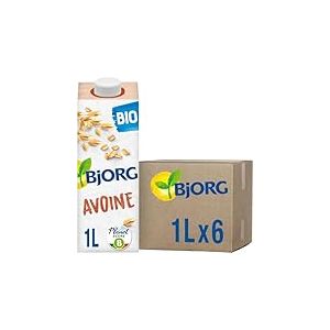 BJORG - Boisson V&eacute;g&eacute;tale Avoine - Boisson Bio Sans Sucres Ajout&eacute;s et Pauvre en Mati&egrave;res Grasses - 1 L x 6