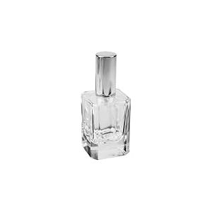 Flacon de parfum carré avec pompe, vaporisateur et bouchon Argenté 50 ml