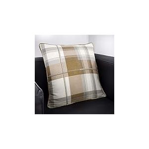 Fusion Balmoral Check Housse de Coussin 100% Coton, Nautral, Cushion Cover: 43 x 43cm