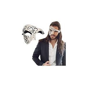 Luxury Mask Luxe Masque Demi Visage Masque Noir fant&ocirc;me de l'op&eacute;ra - Noir - Taille unique