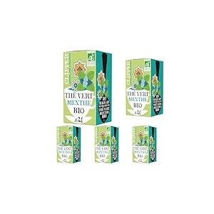 Clipper Natural, Fair and Delicious - Th&eacute; Vert Bio Menthe - Marrakech - Issu du Commerce &Eacute;quitable - 20 sachets de Th&eacute; Bio - 5 paquet
