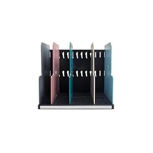 Exacompta - Réf. 390606D - Trieur vertical MODULOTOP avec 5 intercalaires Skandi - Pour tri du courrier ou documents A4+ - Dimensions : Profondeur 30 x largeur 28,8 x hauteur 25,5 cm - Assortis