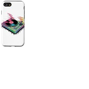 Glitch Art Platine Disque Vinyle Musique Coque pour iPhone SE (2020) / 7 / 8