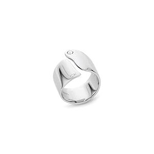 Calvin Klein Bague pour Femme Collection CK CHERISHED en Acier Inoxydable avec un Cristal - 35000664D