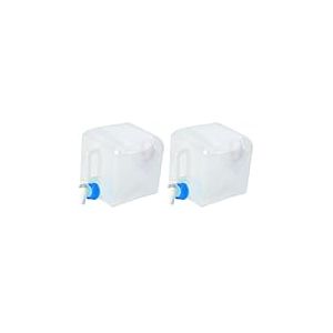 Bo-Camp - Jerrycan - avec Robinet - Pliable, Blanc, 7,5 L (Lot de 2)