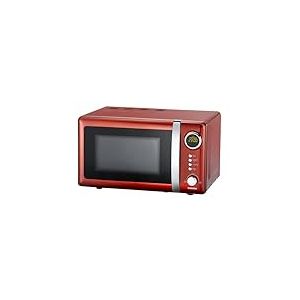Melissa Classico 16330109 Four à micro-ondes Design rétro Boîtier métallique 20 l Puissance micro-ondes 700 W Minuterie 5 niveaux de puissance Rouge métallisé