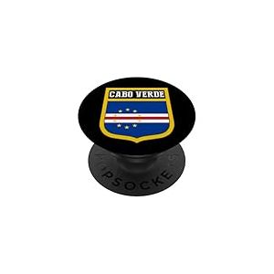 Drapeau Cap-Vert, drapeau du Cap-Vert, drapeau du Cap-Vert. PopSockets PopGrip Adhésif