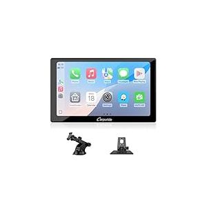 Carpuride V9 Autoradio Portable sans Fil Carplay et Android Auto, écran Tactile HD 1080p de 9 Pouces avec BT 5.0, Lien Miroir, Support léger pour Camion, véhicule récréatif