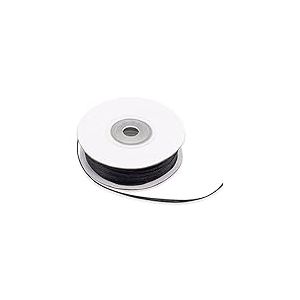 Decoraparty Ruban Noir en double Satin 3 mm, Bobine Satinée 50 m pour Décorations de fête, Bonbonnières, Gâteux, Fleurs, Faveurs de Mariage, Idées Cadeaux, Cartes de vœux Anniversaire et Nouvel An