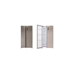 Respekta réfrigérateur-congélateur côte à côte en argenté AC178IX-18 / H:178 cm, L:91 cm/Compartiment réfrigérateur de 331 L/Congélateur de 174 L/Technologie No Frost intégrée