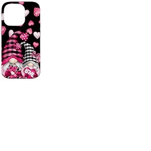 Pink Buffalo Plaid Valentines GNOME Cute Love Heart Coque pour iPhone 14 Pro