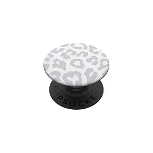 Imprimé léopard gris et blanc pour filles PopSockets PopGrip Adhésif