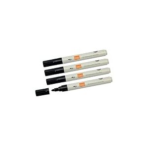Nobo, Lot de 4 Marqueurs Noirs à Pointe Ogive 3 mm pour tableau blanc, Faible Odeur, Séchage Rapide, Compatibles Verre et Surfaces Non Poreuses, 85 % Plastique Recyclé, 1915707