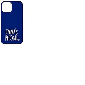Emma's Phone Emma Nom personnalisé Blanc Bleu Coque pour iPhone 12 mini