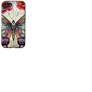 Motif Papillon en Verre teint&eacute; Coquelicot Coque pour iPhone SE (2020) / 7/8
