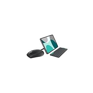 Logitech MX Anywhere 3S Souris sans Fil Silencieuse + Flip Folio, étui Clavier pour iPad Pro 11 Pouces (M4) et iPad Air 11 Pouces (M2 et M3) (5e génération - 2024), Clavier FRA AZERTY - Graphite