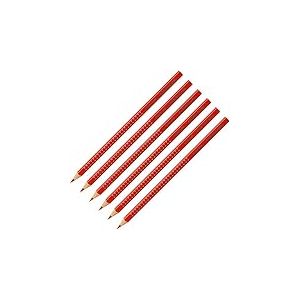 FABER-CASTELL 205069 - Crayons de couleur Colour Grip, rouge matin, 6 pièces, incassables, crayons de couleur pour adultes et enfants