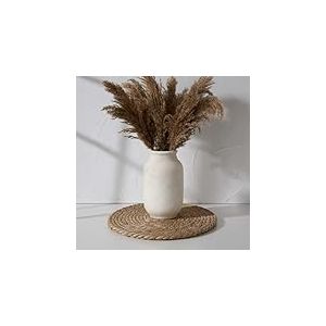 SIDUCAL Vase &agrave; Fleurs Rustique | Grand Vase en c&eacute;ramique de 24 cm | D&eacute;coration de Ferme Moderne pour la Maison, Table, Salon, &eacute;tag&egrave;re, chemin&eacute;e, Blanc