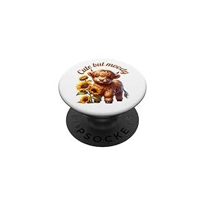 Veau de Vache Highland Cute But Moody PopSockets PopGrip Adh&eacute;sif