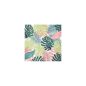 Paquet de 20 serviettes en feuilles de palmier tropical pastel | Serviettes jetables, pour d&icirc;ner &agrave; l'int&eacute;rieur ou &agrave; l'ext&eacute;rieur, anniversaire, garden-party, pique-nique, safari, hawa&iuml;en, d&eacute;coupage