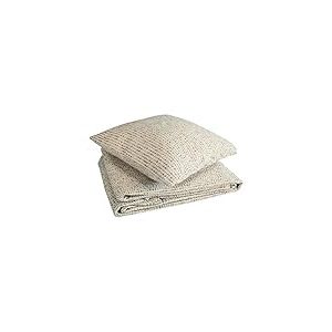 Alnoé Dessus de Lit chenillé bicolore Ivoire Taupe 180 x 150 cm