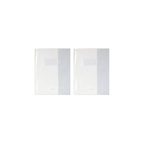 Calligraphe 73000AMZC Un Protège-Cahier Cristalux Incolore - 17x22 cm - 22/100ème avec Porte-Étiquette - PVC Transparent Lisse (Lot de 2)