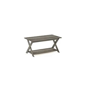 Furinno Simpliste Moderne Table Basse avec Croisée, Chêne Français