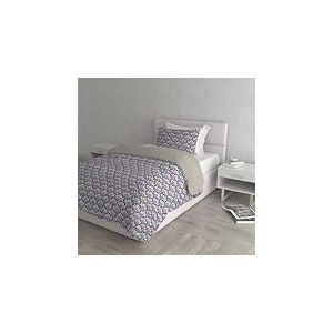 Parure Housse de Couette Fantaisie fabriqu&eacute;e en Italie &ndash; Housse de Couette &ndash; Sac de Couette 200 x 200 cm avec Rabat et taies d'oreiller, Place et demie, Zig Zag